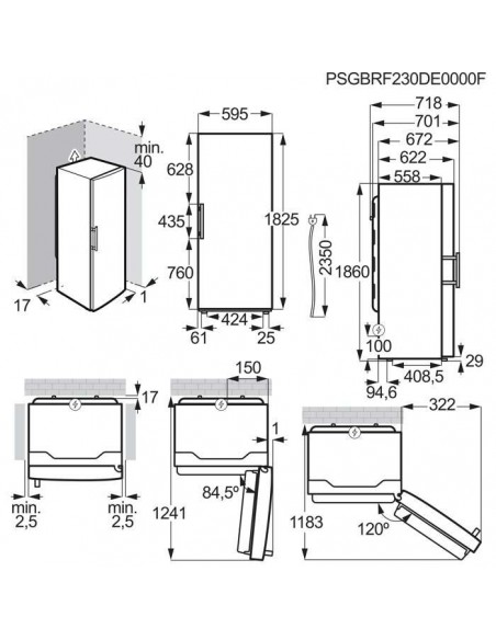 AEG AGN2803 NoFrost - dimensions