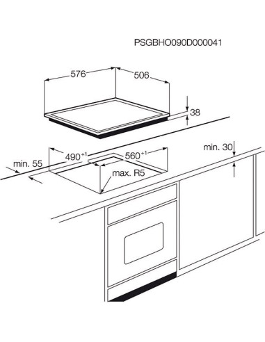 AEG KFA58HPM - Dimensions d'encastrement