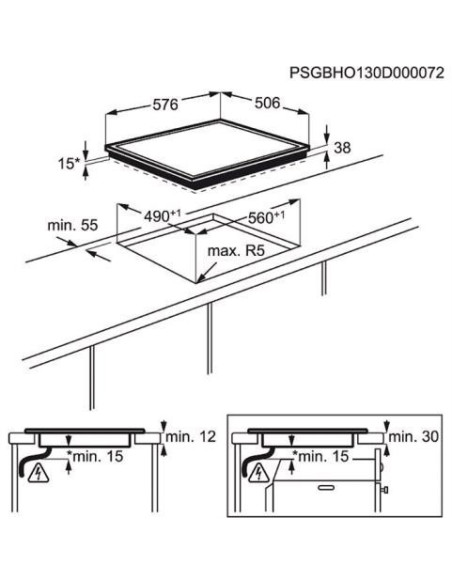 Electrolux GK58TSCN - dimensions