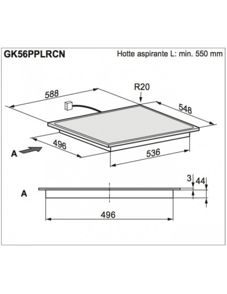 Electrolux GK56PPLRCN - schéma d'encastrement