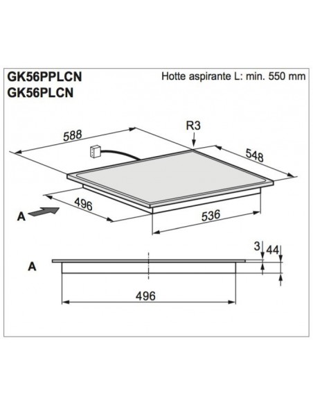 Electrolux GK56PPLCN - schéma d'encastrement