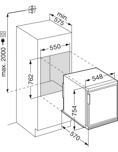 Liebherr EKc 1424 Comfort - dimensions