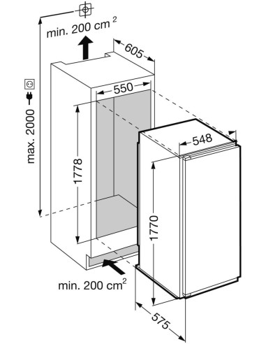 Liebherr IKBc 3454 Premium - dimensions