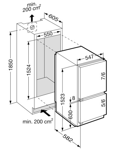Liebherr ICc 2866 Premium - dimensions