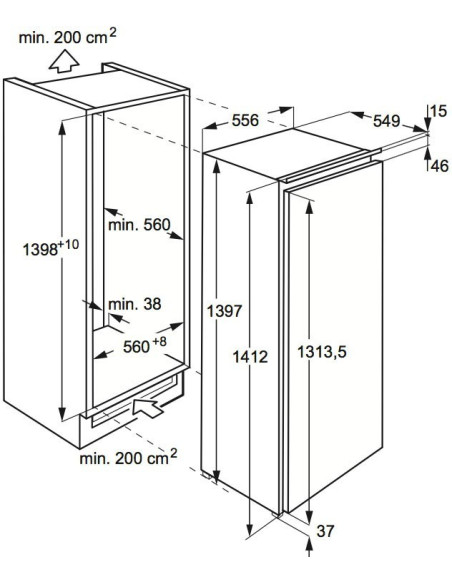 Electrolux IK1910SZ - dimensions