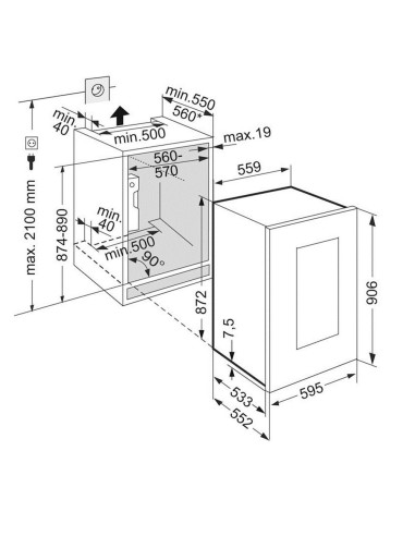 Liebherr EWTgb 1683 Vinidor - dimensions