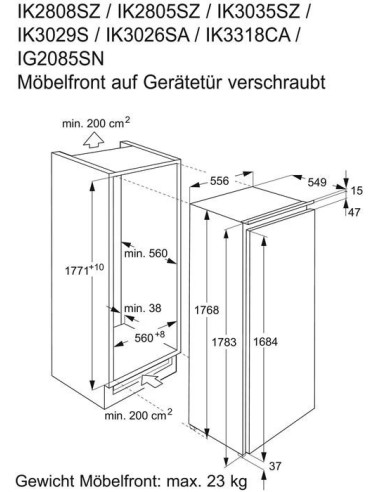 Electrolux IK 3035 CZR - dimensions