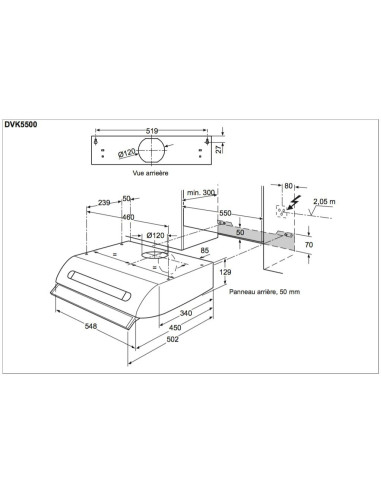 Electrolux DVK5511BR brune - dimensions