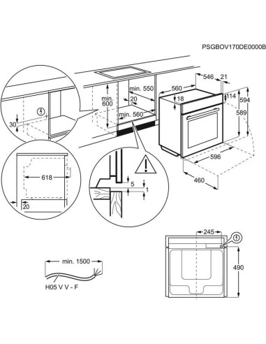 Electrolux EH6L40XWE blanc - dimensions