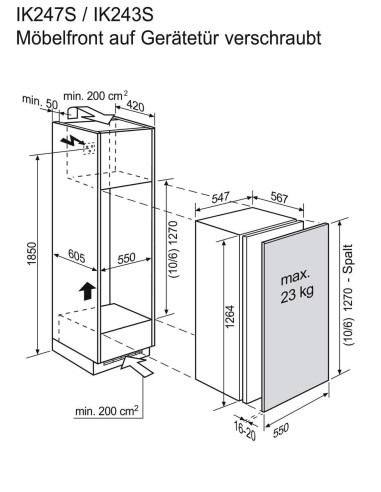 Electrolux IK245 S - dimensions