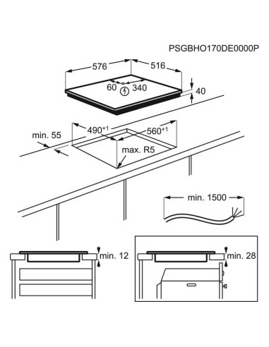 Dimensions d'encastrement