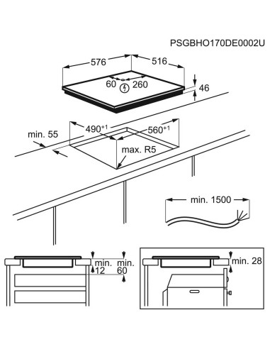 Dimensions d'encastrement