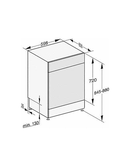 Miele G 17310-60 SC AutoDos blanc - dimensions